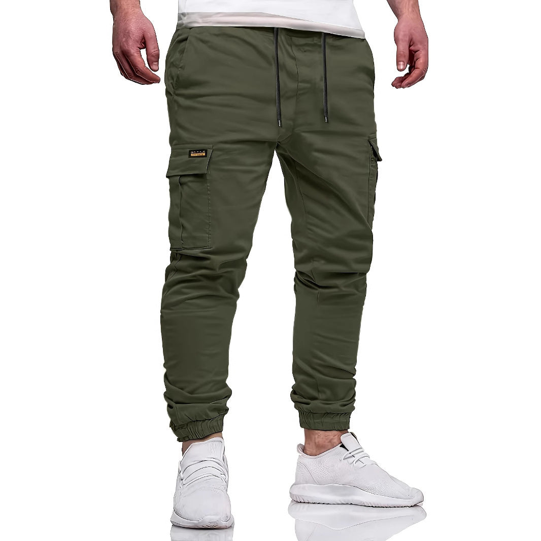 Herren Tapered Cargojogginghose mit Tunnelzug, Knöchelabschluss & Mehrfachtaschen Nord Taschen