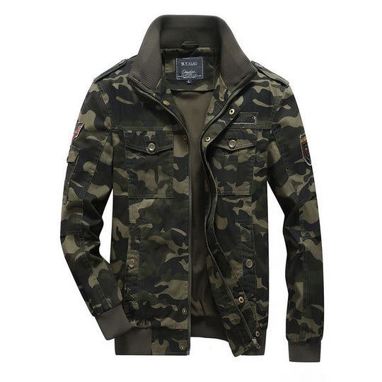 Herren Camo-Utility-Bomberjacke mit Stehkragen, Mehrfach-Taschen und Rippbündchen Nord Taschen