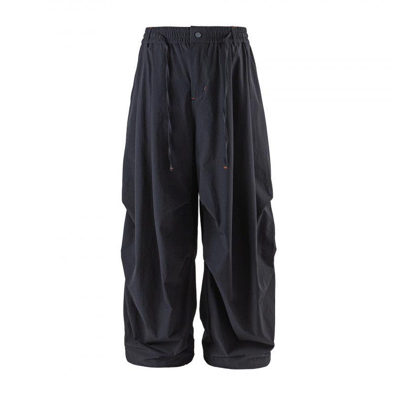 Unisex Weitgeschnittene technische Cargo-Hose mit Gummibund, Kordelzug und Reißverschlusstaschen Nord Taschen