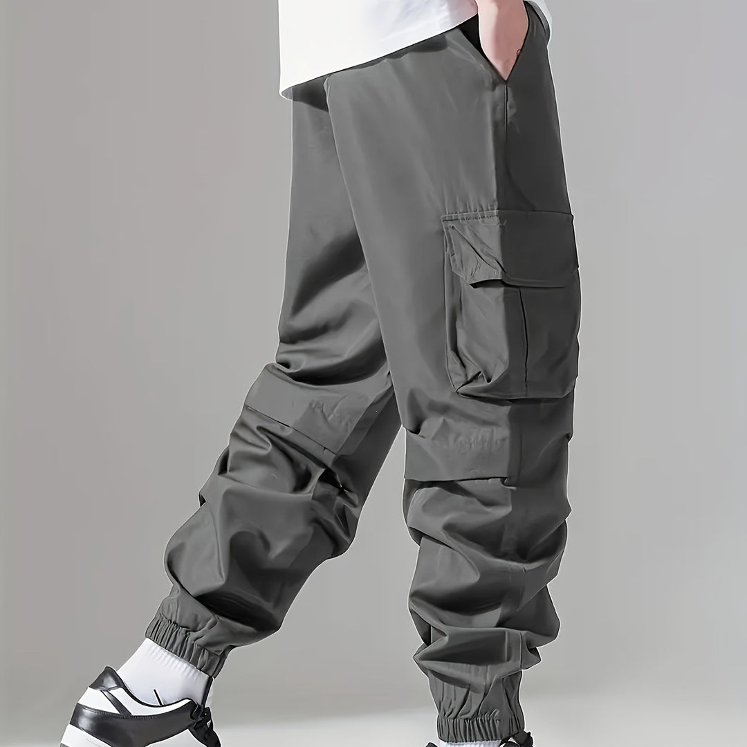 Herren Cargo-Jogginghose mit Kordelzug, Mehrfachtaschen & elastischen Bündchen Nord Taschen