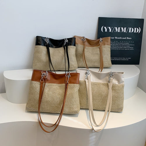 Damen elegante Handtasche aus geflochtenem Material mit luxuriösen Akzenten Nord Taschen