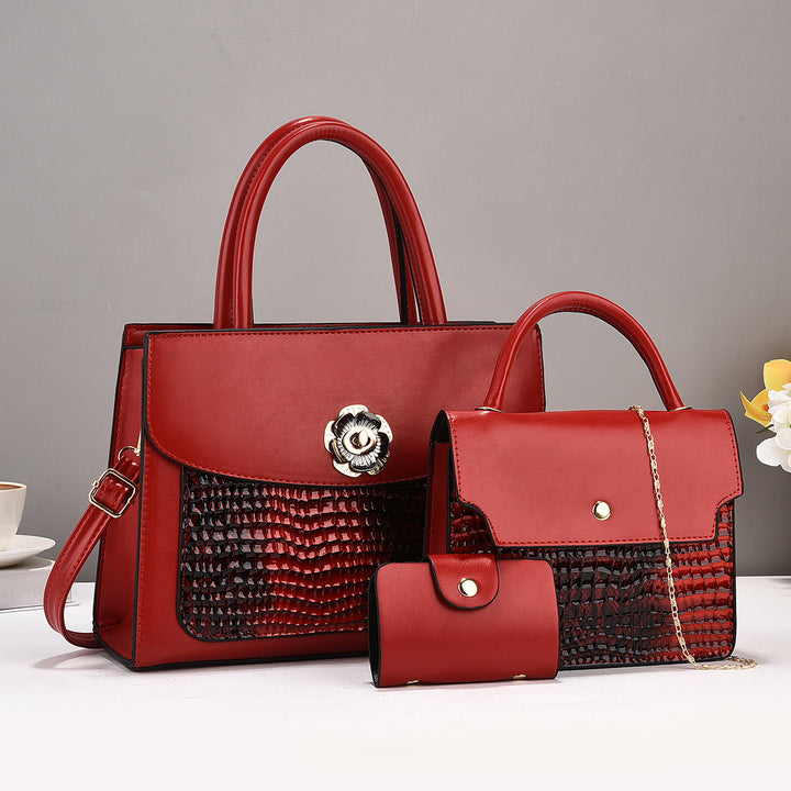 Damen elegante Handtasche mit strukturiertem Design und abnehmbarer Mini-Clutch Nord Taschen