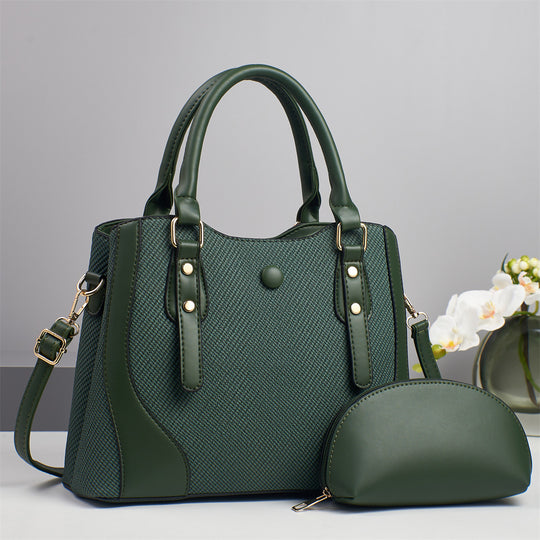 Damen elegante Handtasche mit strukturiertem Obermaterial und abnehmbarer Mini-Clutch Nord Taschen