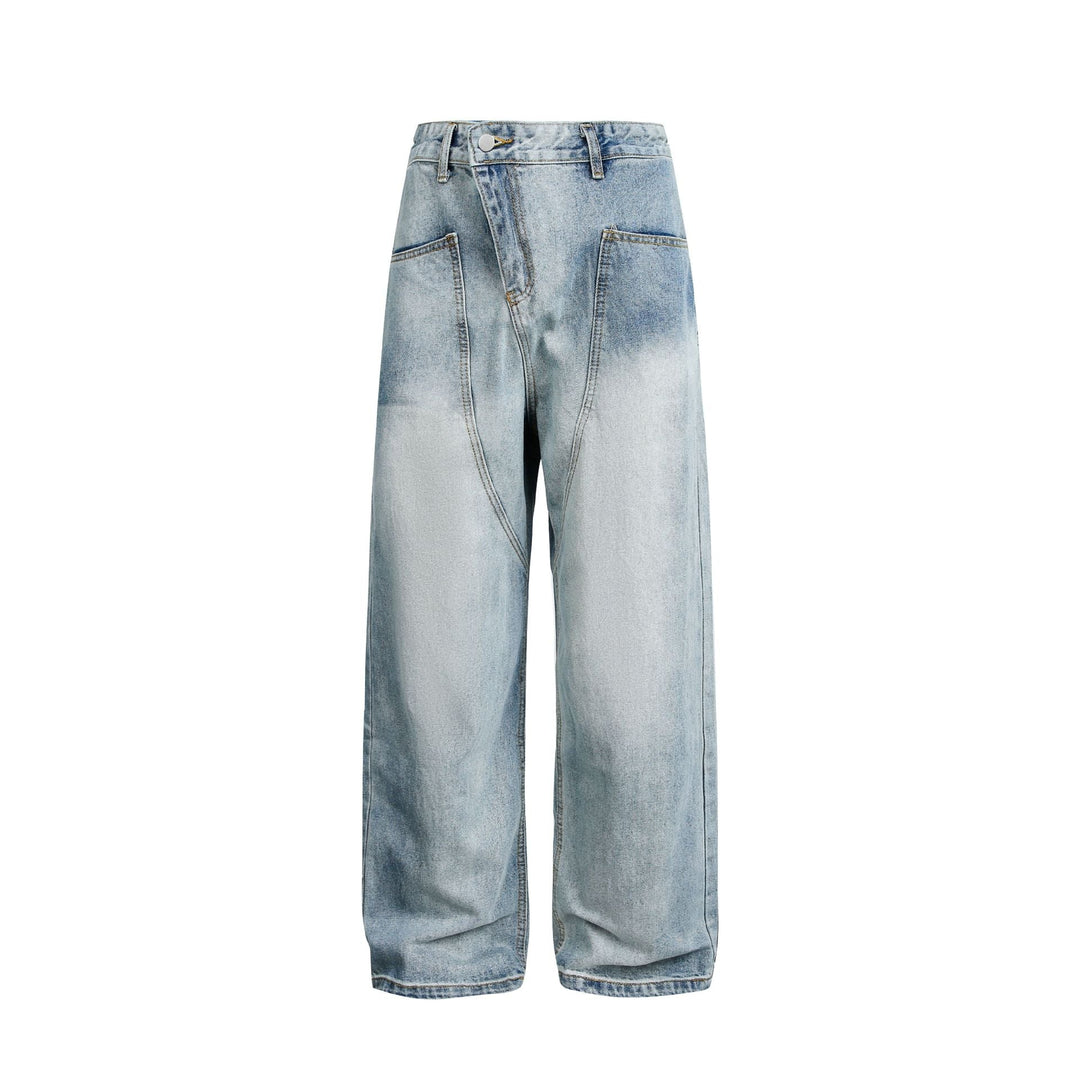 Damen Weite High‑Waist Jeans im Carpenter‑Style mit aufgesetzten Fronttaschen Nord Taschen