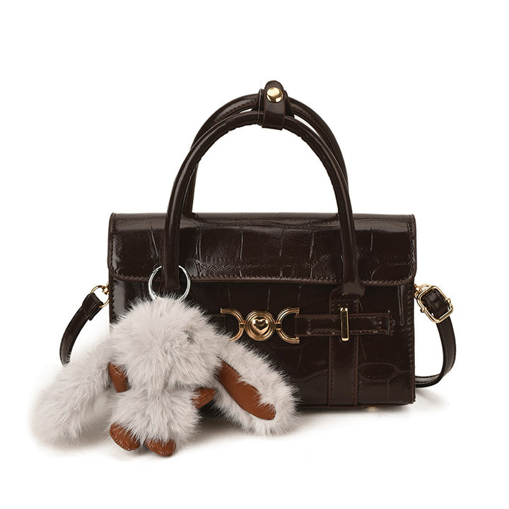 Damen elegante Handtasche mit abnehmbarem Tieranhänger Nord Taschen