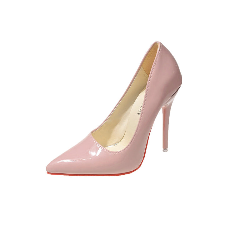Damen Klassische High Heels mit spitz zulaufendem Design und hochglänzender Oberfläche