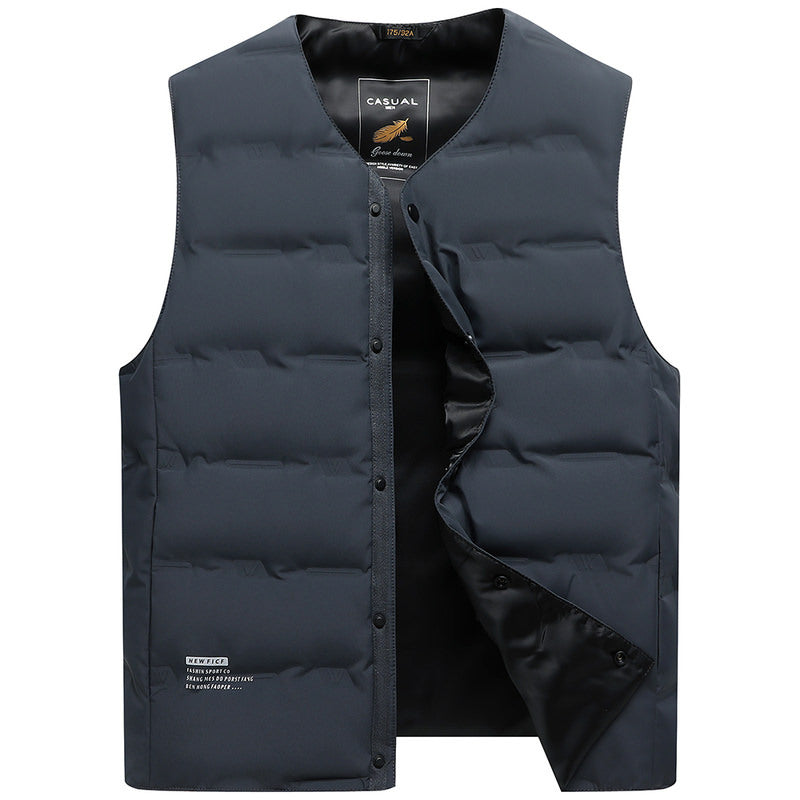 Herren Leichte gesteppte Thermoweste mit Druckknopf‑Verschluss und V‑Ausschnitt Nord Taschen