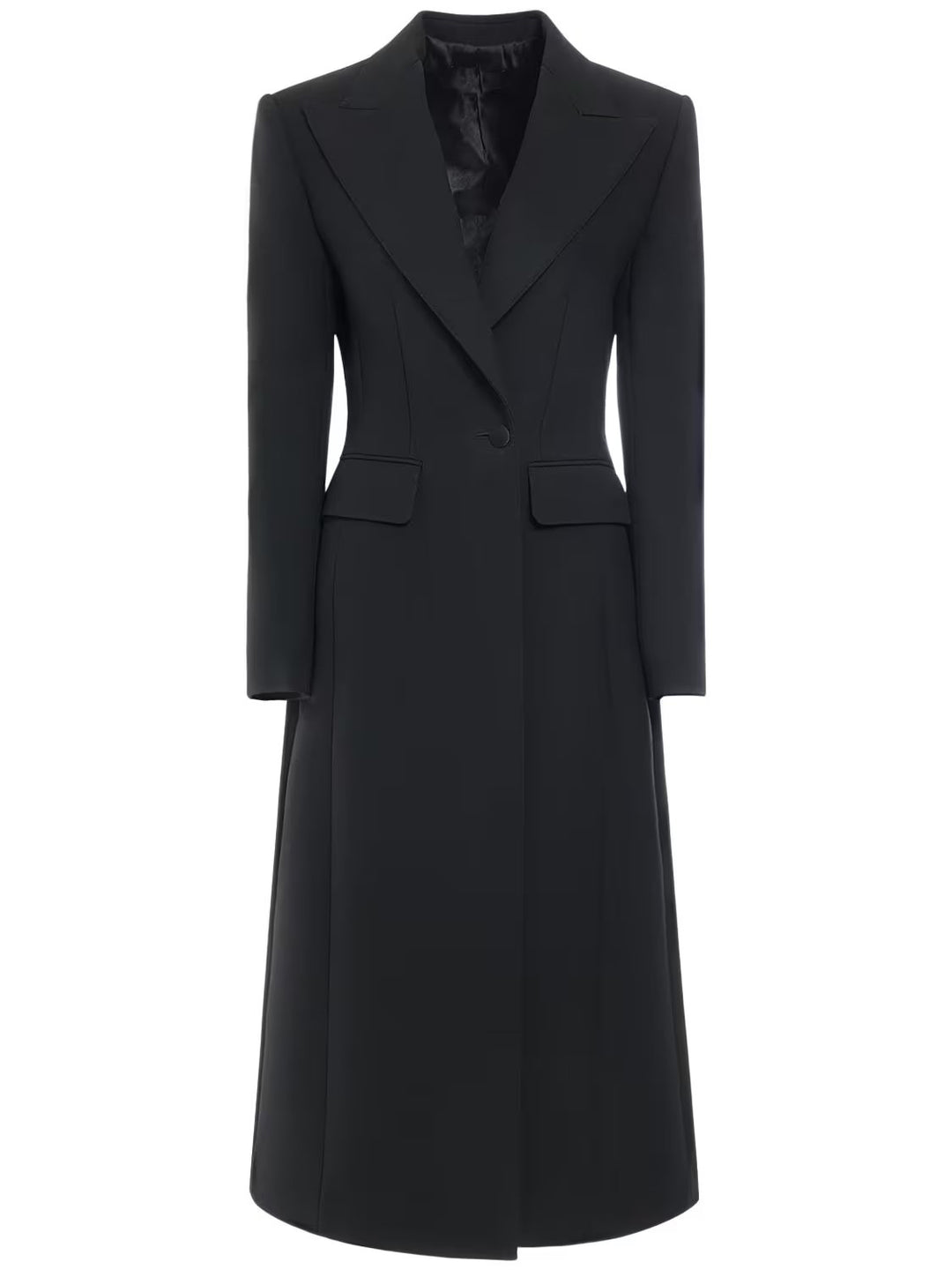 Damen Longline Einreihiger Mantel mit dezenter Taillierung und Spitzrevers Nord Taschen