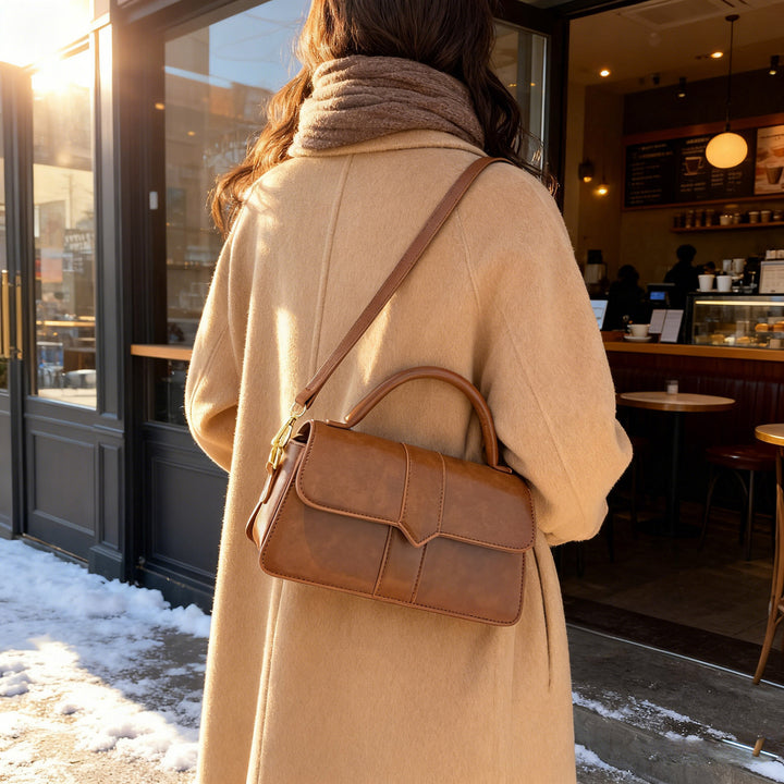 Damen Leder-Handtasche mit abnehmbarem Schulterriemen Nord Taschen