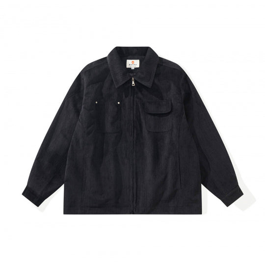 Unisex Kastenförmige Overshirt‑Jacke aus feiner Cordstruktur mit Brusttaschen und verdecktem Reißverschluss Nord Taschen