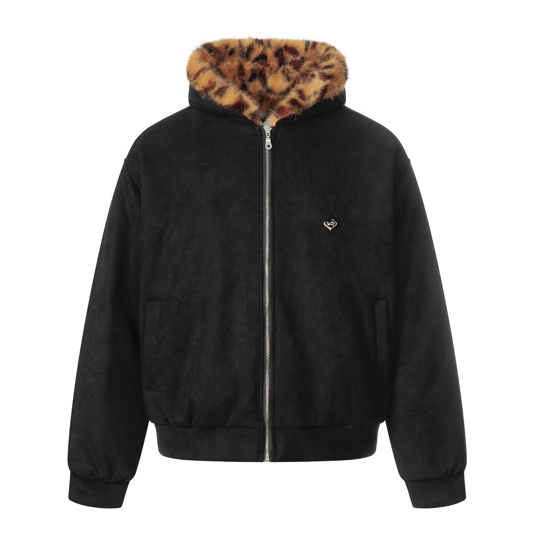 Damen Kuscheliger Samt‑Bomber mit leo‑gefüttertem Kragen und elastischem Saum Nord Taschen