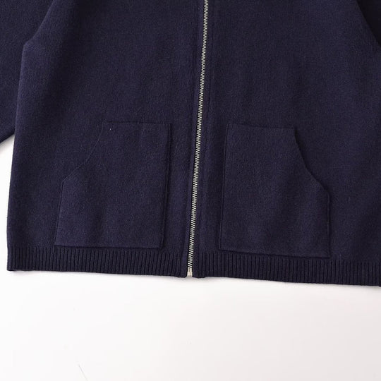 Damen Grobgestrickte Oversize-Zipjacke mit Stehkragen und aufgesetzten Taschen Nord Taschen