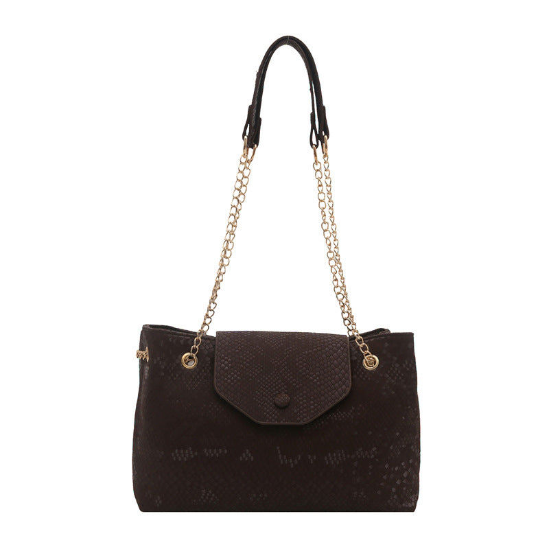 Damen elegante Umhängetasche mit schimmerndem Schlangenprägung Nord Taschen