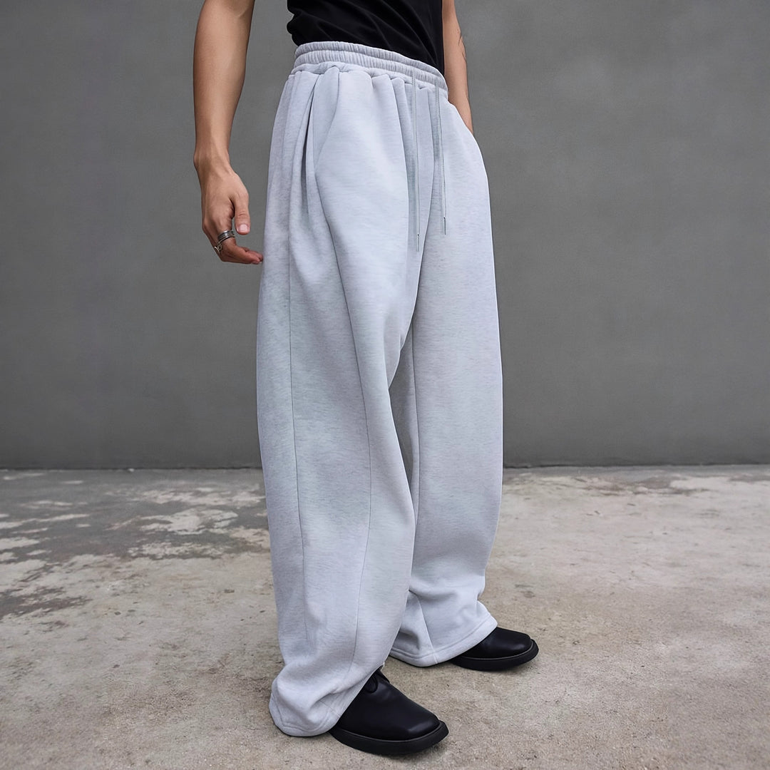 Herren Weite Oversize-Sweatpants mit Tunnelzugbund, Fleece-Innenfutter & Eingrifftaschen Nord Taschen