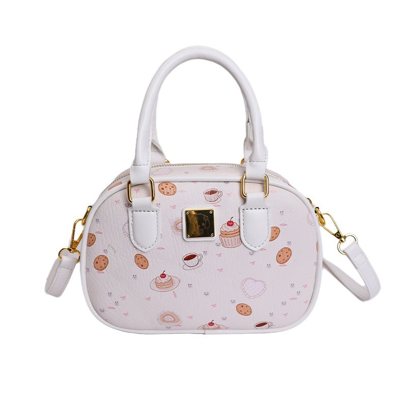 Damen Handtasche mit verspieltem Cupcake-Muster und abnehmbarem Schulterriemen Nord Taschen