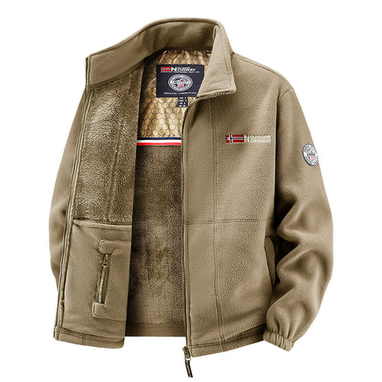 Damen Thermo-Fleecejacke mit wärmendem Teddyfutter, Stehkragen und Reißverschlusstaschen Nord Taschen