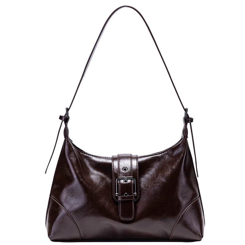 Damen modische Schultertasche mit strukturiertem Leder und zeitgemäßem Schnallenakzent Nord Taschen