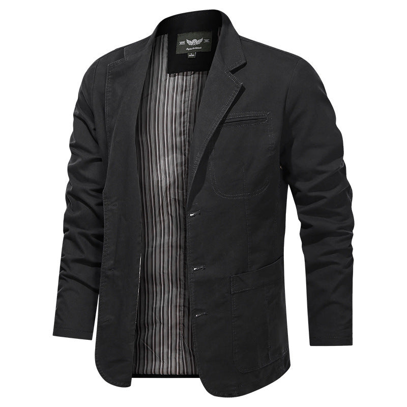 Herren legeres Baumwollblazer-Sakko mit klassischer Knopffront und aufgesetzten Taschen Nord Taschen