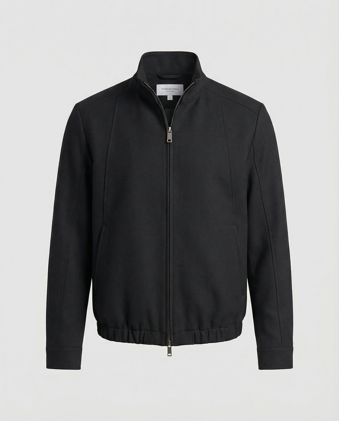 Herren Harrington Jacke Schwarz Deconstructed Silhouette Stehkragen Frühling