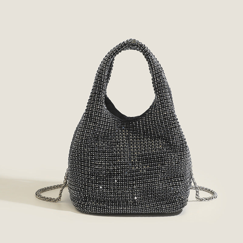 Damen Glamouröse Shopper-Tasche mit funkelndem Strass und modischem Kettenhenkel Nord Taschen