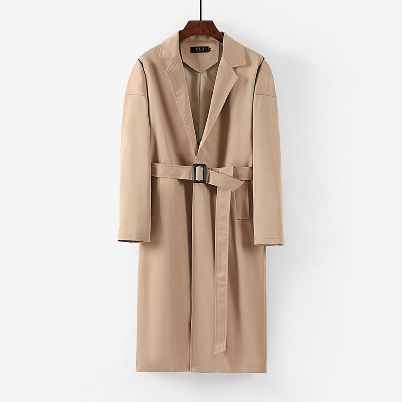 Damen Longline Trenchcoat mit Taillengürtel und fallendem Revers Nord Taschen