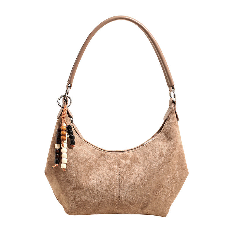 Damen Schultertasche mit eleganter Wildleder-Oberfläche Nord Taschen