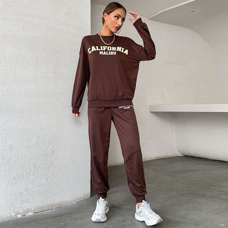 Damen Lässiges Sweatset im College‑Look mit Oversize‑Sweatshirt und Jogginghose Nord Taschen