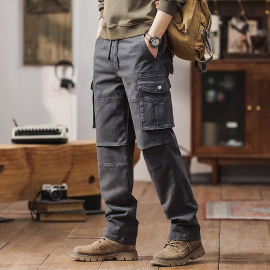 Herren Robuste Relaxed-Fit Cargohose mit verstärkten Knien und Mehrfach-Taschen Nord Taschen