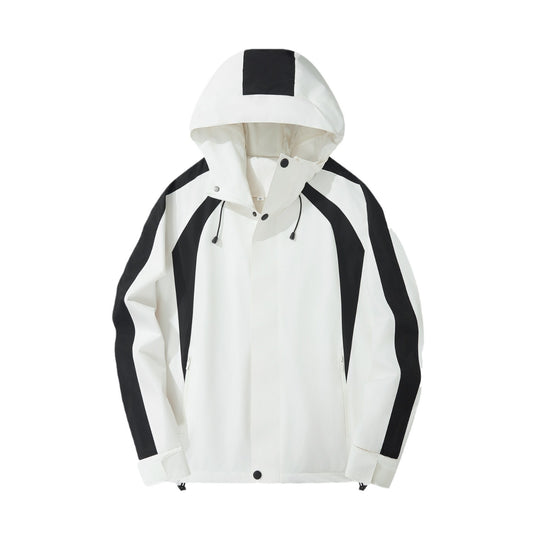 Damen Leichte Kapuzen-Regenjacke mit Kontraststreifen und Mesh‑Futter Nord Taschen