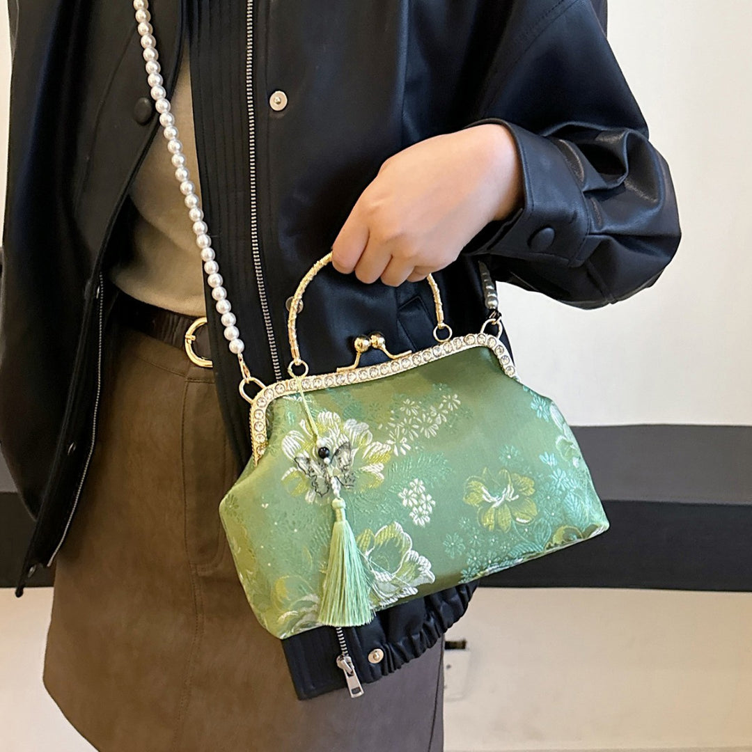 Damen elegante Clutch mit floralen Motiven Nord Taschen