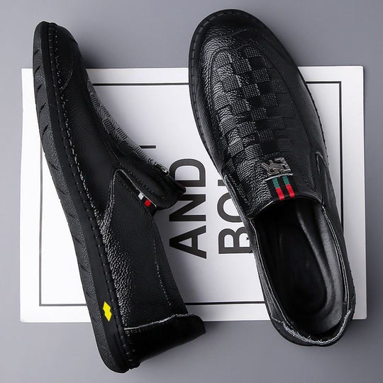 Herren Bequeme Slip-On Lederslipper Nord Taschen