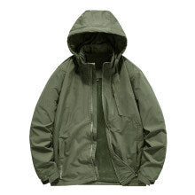 Herren wasserabweisende Kapuzen-Fieldjacke mit Thermofutter und verdecktem Reißverschluss Nord Taschen