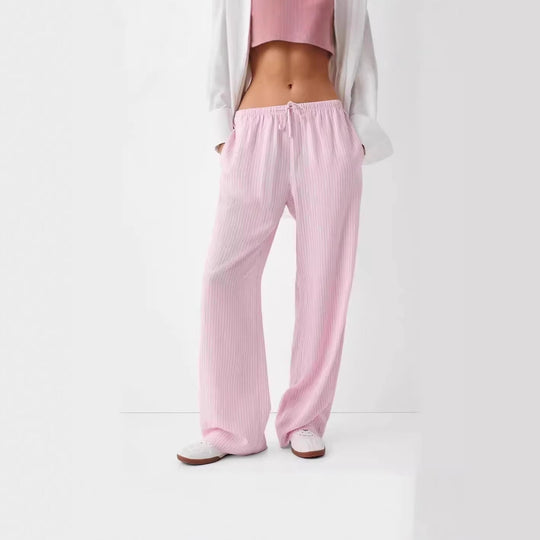 Damen lässige Freizeithose mit Gürtel