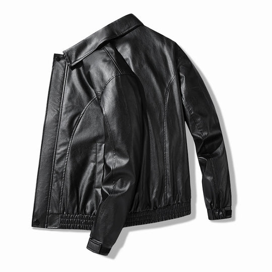 Herren lässige Kunstlederjacke mit elastischem Bund Fudus Avellé