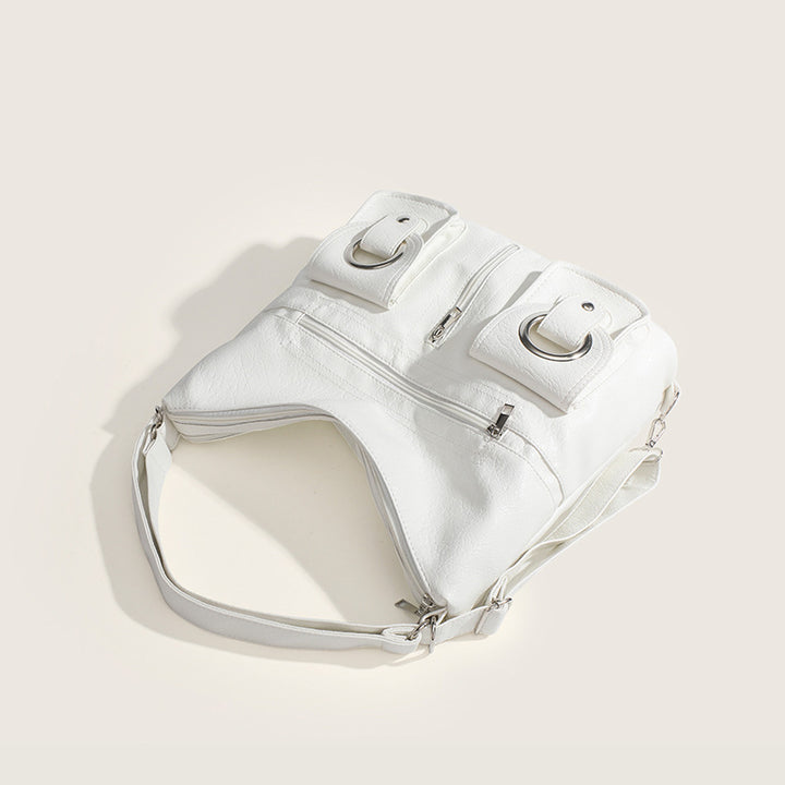 Damen Hobo-Tasche mit innovativem Faltendesign und dekorativen Ringgriffen Nord Taschen