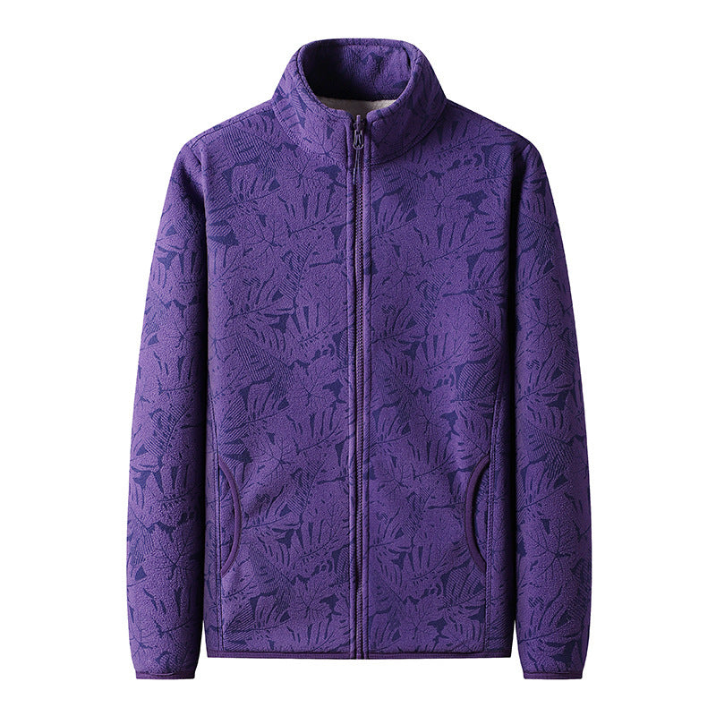 Damen Fleecejacke mit durchgehendem Reißverschluss und floraler Jacquard-Struktur Nord Taschen