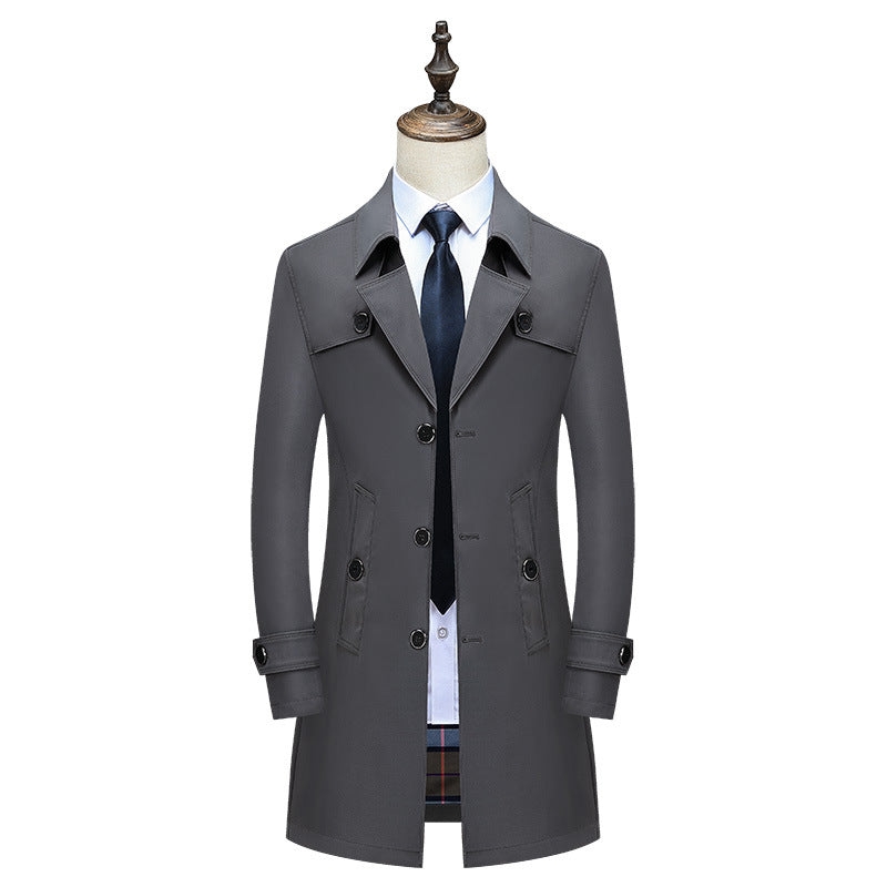 Herren Eleganter Slim-Fit Trenchcoat mit klassischer Knopfleiste und verstellbaren Manschetten Nord Taschen
