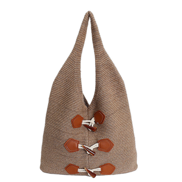 Damen trendige Hobo-Tasche aus handgearbeitetem Gewebe mit Lederakzenten Nord Taschen