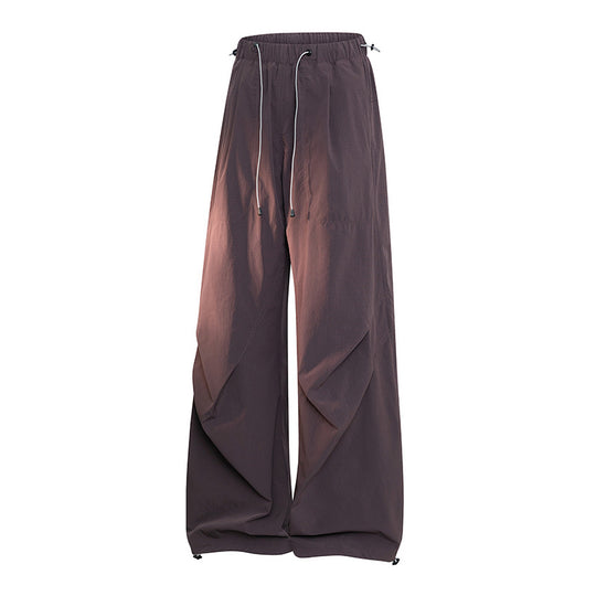Damen Weite Palazzo-Hose mit Tunnelzugbund, drapierten Falten & verstellbarem Saum Nord Taschen
