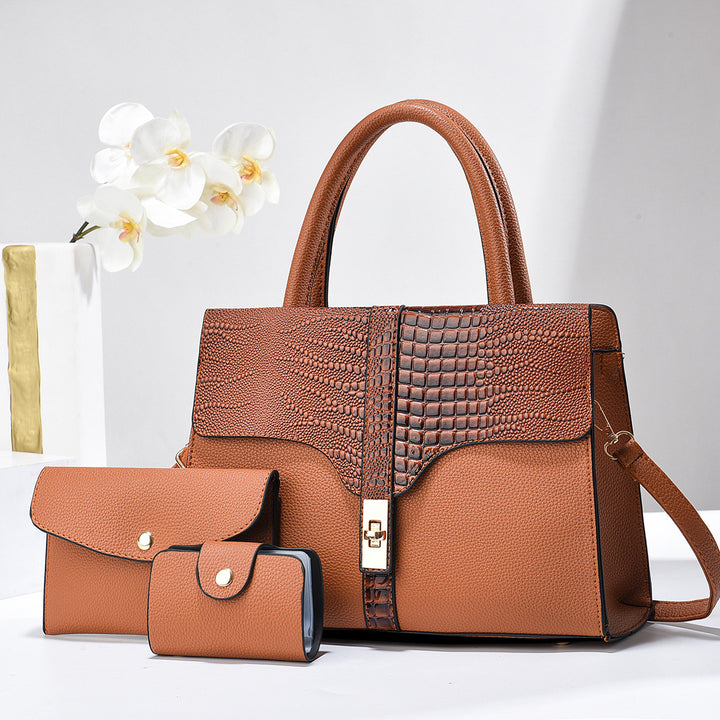Damen strukturierte Handtasche mit abnehmbarem Zubehör Nord Taschen