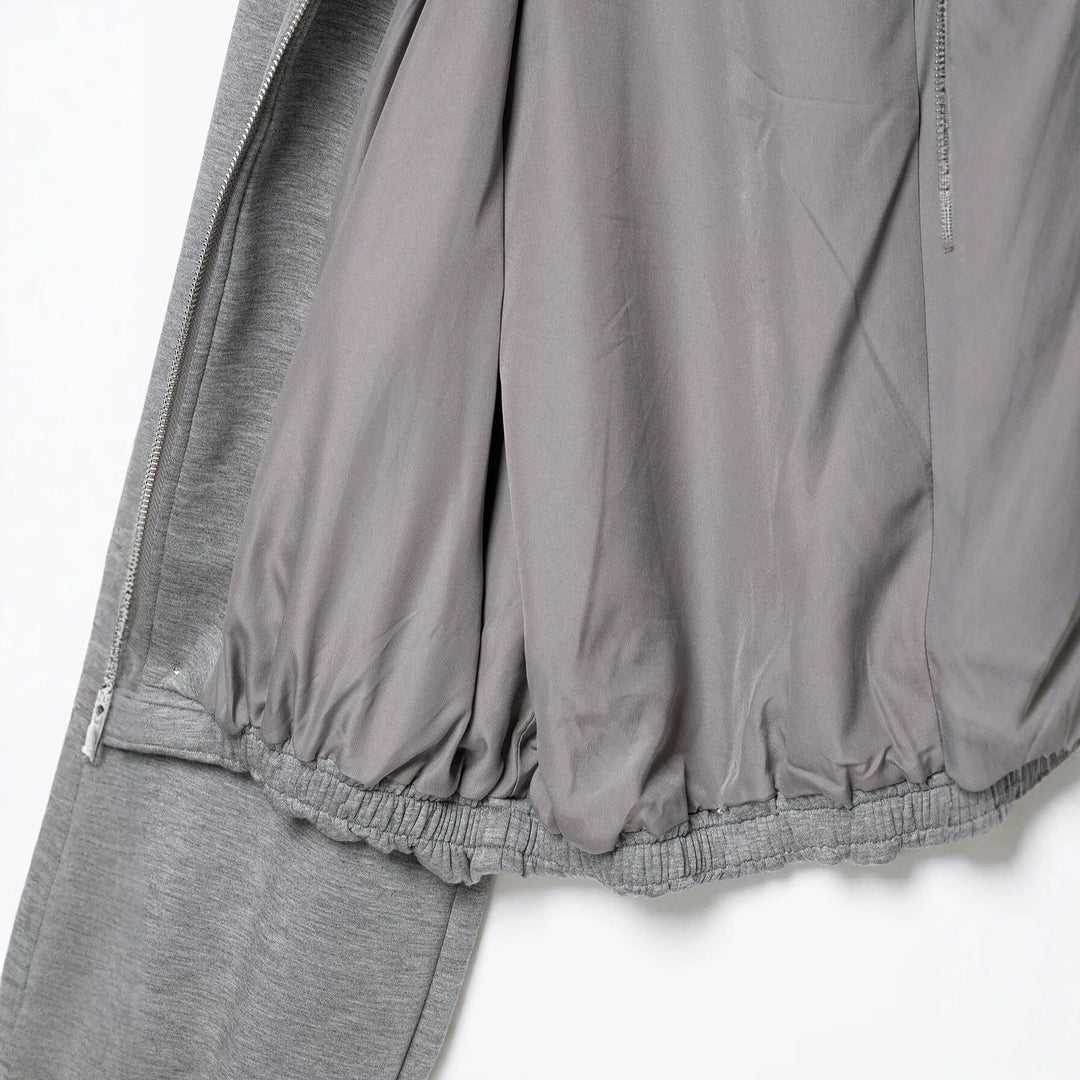 Damen Cropped Kapuzenjacke mit Reißverschluss, Ballonärmeln und elastischem Saum Nord Taschen