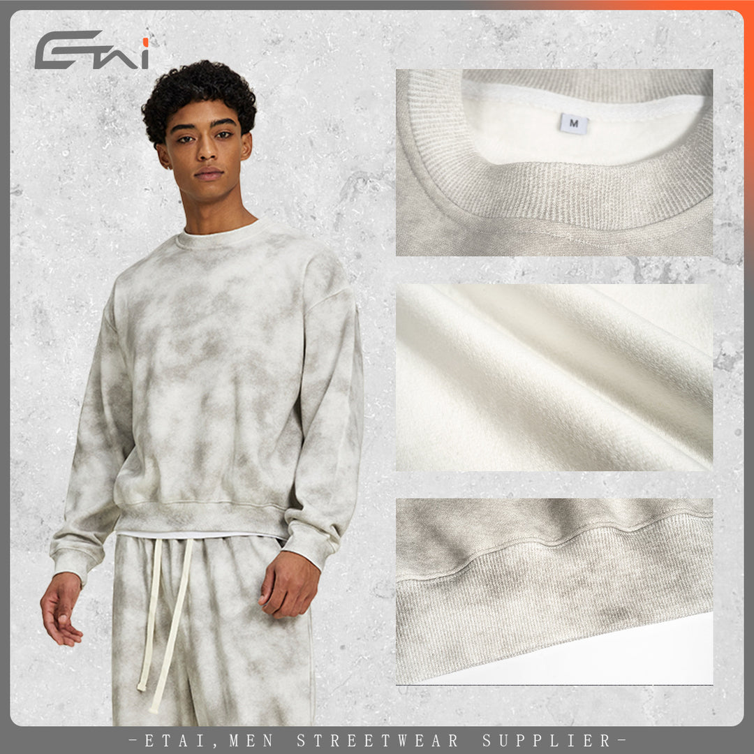 Unisex Oversize-Sweatshirt mit verwaschener Nebeloptik und Rundhalsausschnitt Nord Taschen