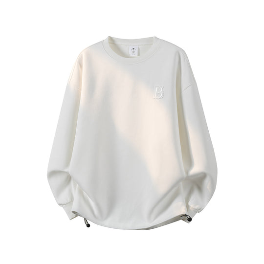 Damen Oversize-Sweatshirt mit gesticktem Schriftzug, abgerundetem Saum & überschnittener Schulter Nord Taschen