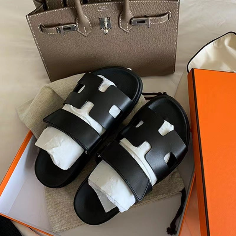 Damen Bequeme Zehentrenner-Sandalen mit breiten Riemen und rutschfester Sohle Nord Taschen