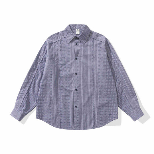Damen Strukturierte Oversize‑Hemdbluse mit feiner Stickerei und Streifenstruktur Nord Taschen