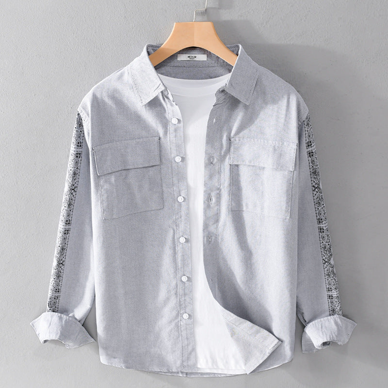 Herren Overshirt mit Bandana-Ärmeln, Brustklappen und relaxed Fit Nord Taschen