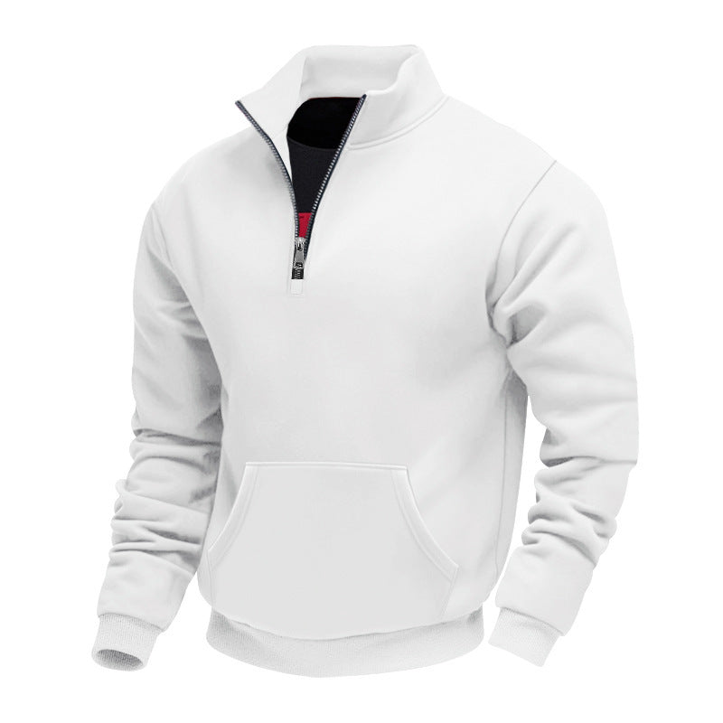 Herren Halbzip-Sweatshirt mit Stehkragen, Kängurutasche und Rippbündchen Nord Taschen
