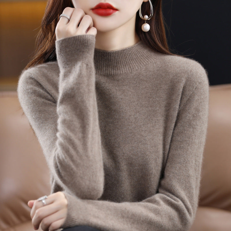 Damen Schlanker Feinstrick-Mockneckpullover mit extrafeinem Flauschfinish und verlängerten Bündchen Nord Taschen