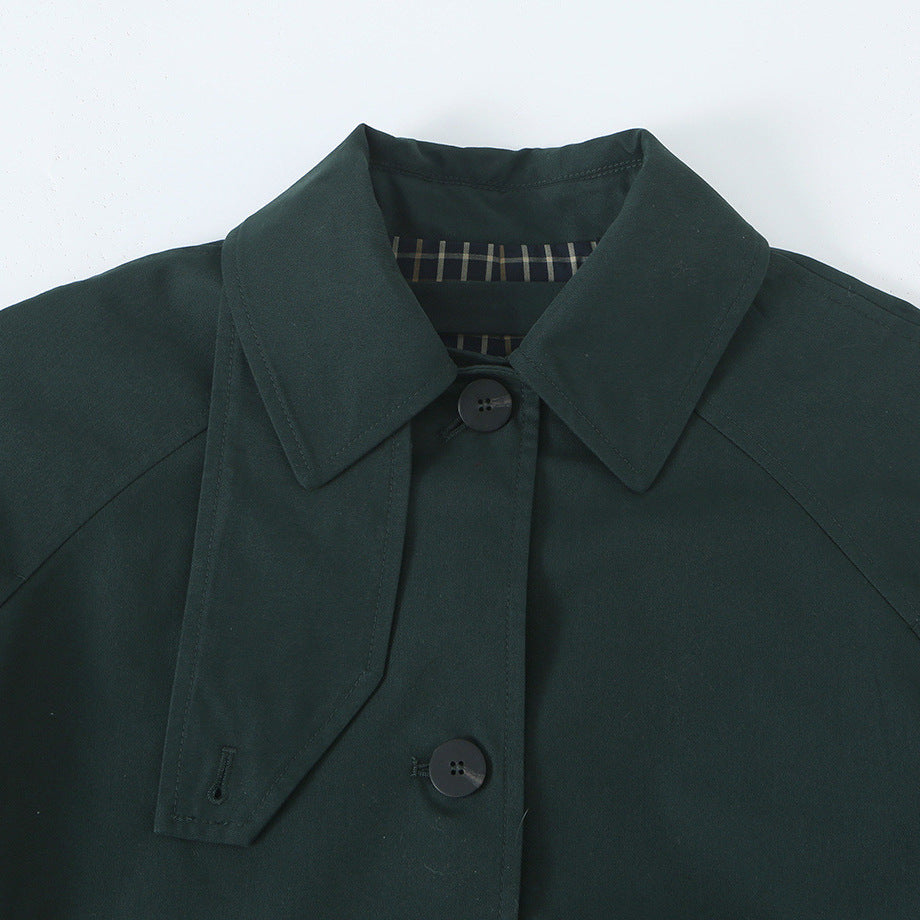 Damen Wasserabweisender Trench-inspirierter Mantel mit Hemdkragen und Eingrifftaschen Nord Taschen