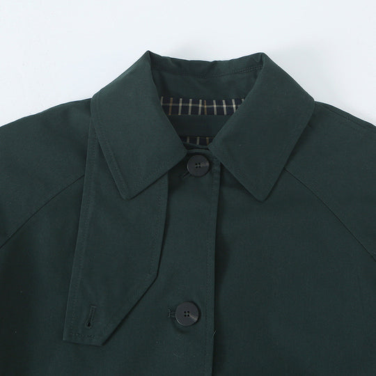 Damen Wasserabweisender Trench-inspirierter Mantel mit Hemdkragen und Eingrifftaschen Nord Taschen